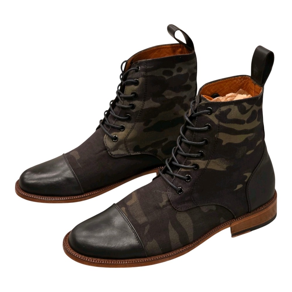 QILO Lawrence Cap Toe Boots MultiCam Black Cordura Leather Mens 8 Rare 2020
